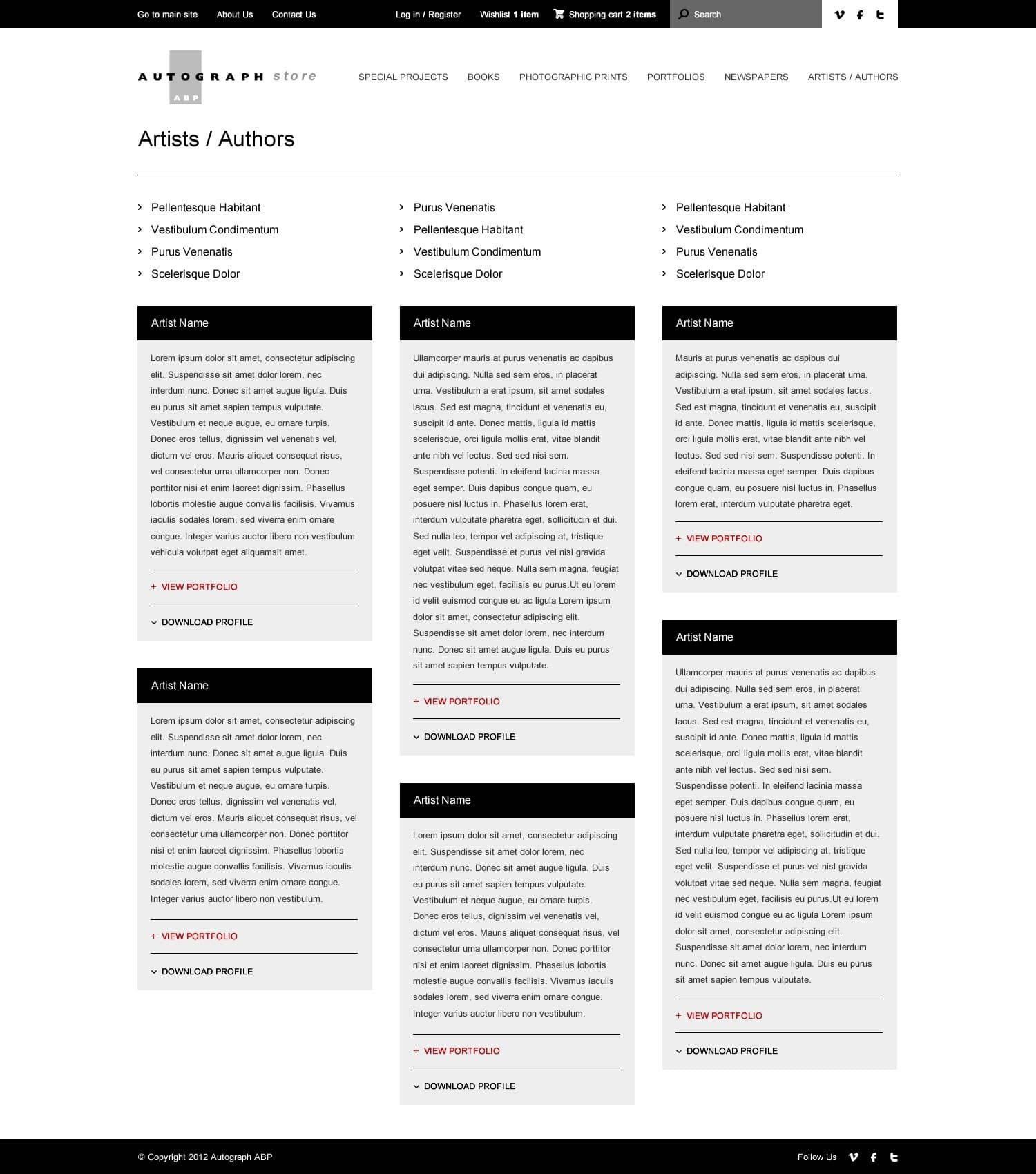 Music website article page with text content and vintage black and white documentary photography