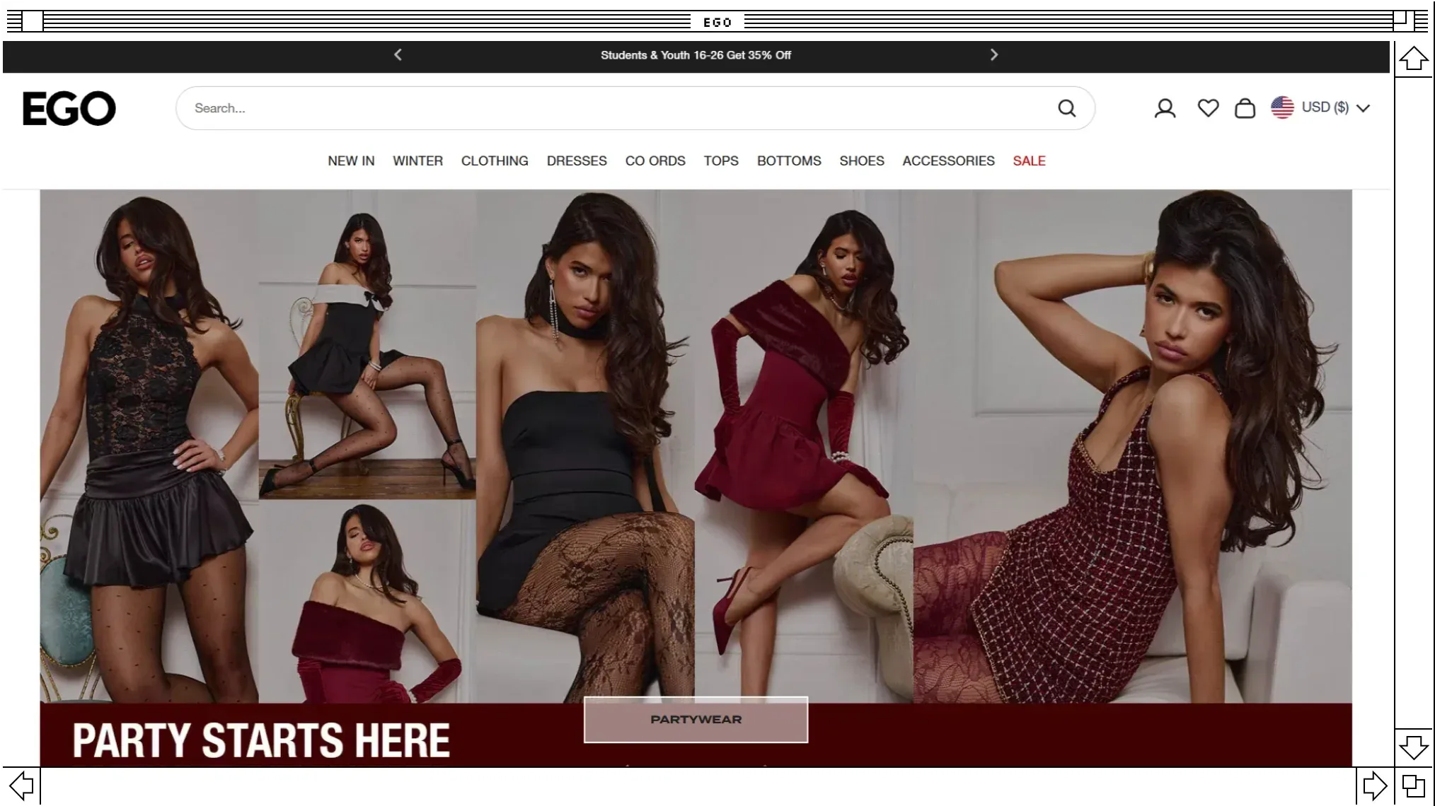 EGO fashion brand case study cover image with colorful editorial fashion photos on a dark background