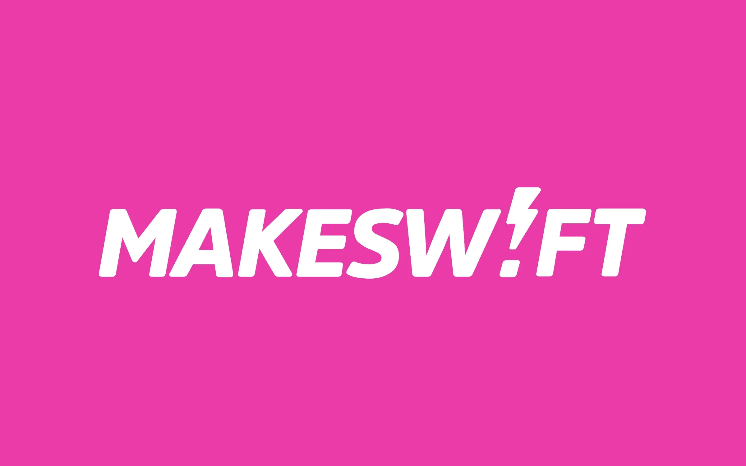 Makeswift logo on a pink background