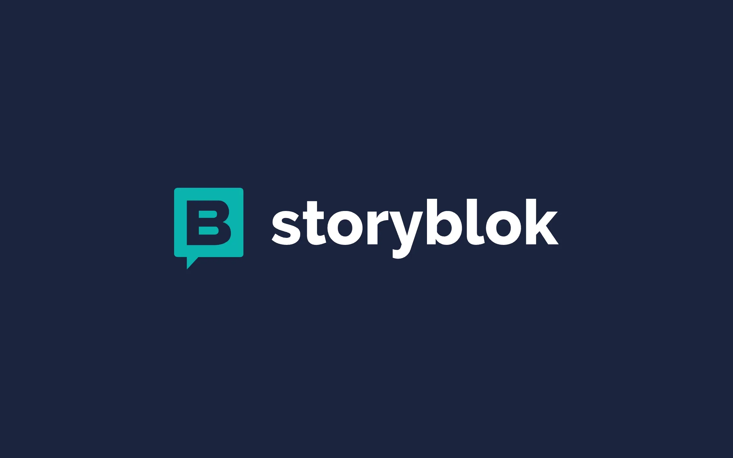 Storyblok logo on a dark background
