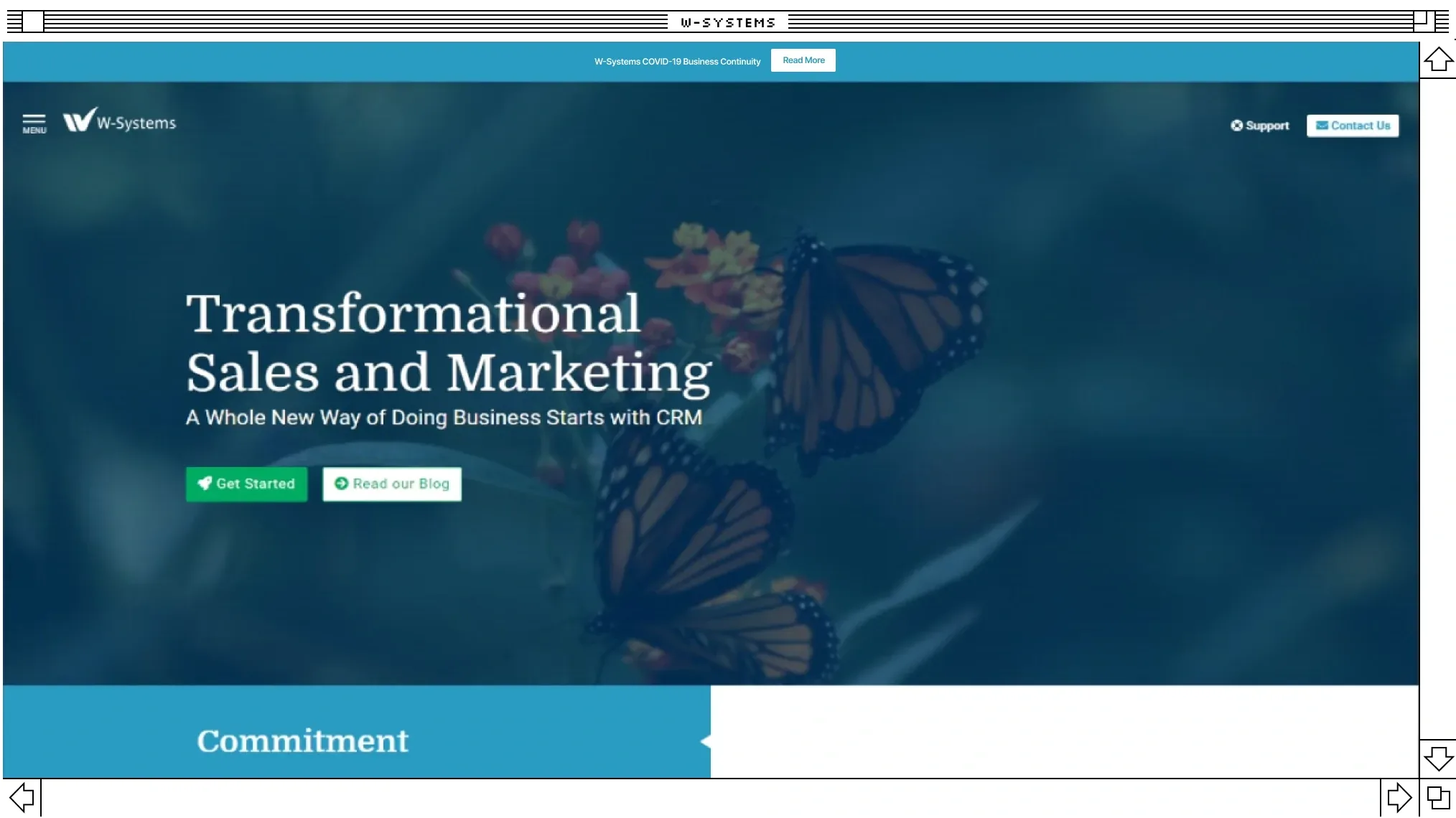WSYSTEMS case study cover image featuring the redesigned teal and green website with Transformational Sales and Marketing headline