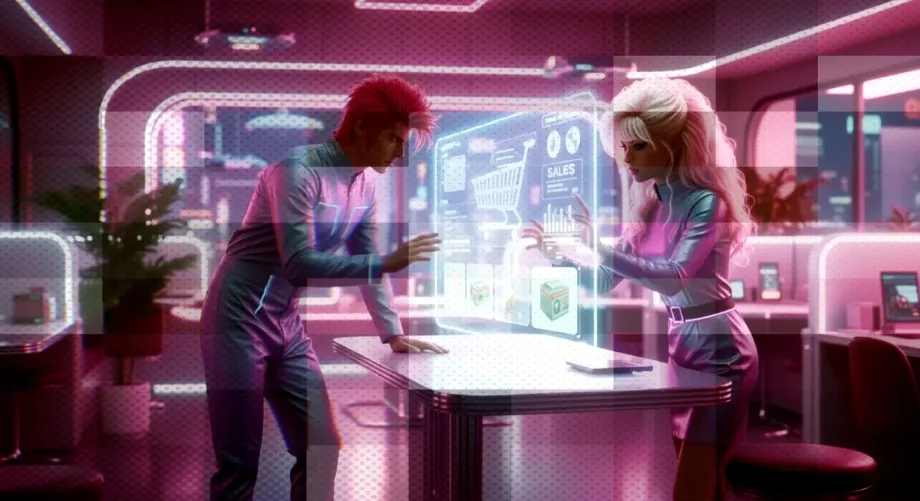 Purple neon futuristic cityscape illustration, used as a blog article header