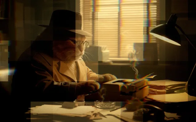 Van Gogh style illustration blended with a digital UX interface