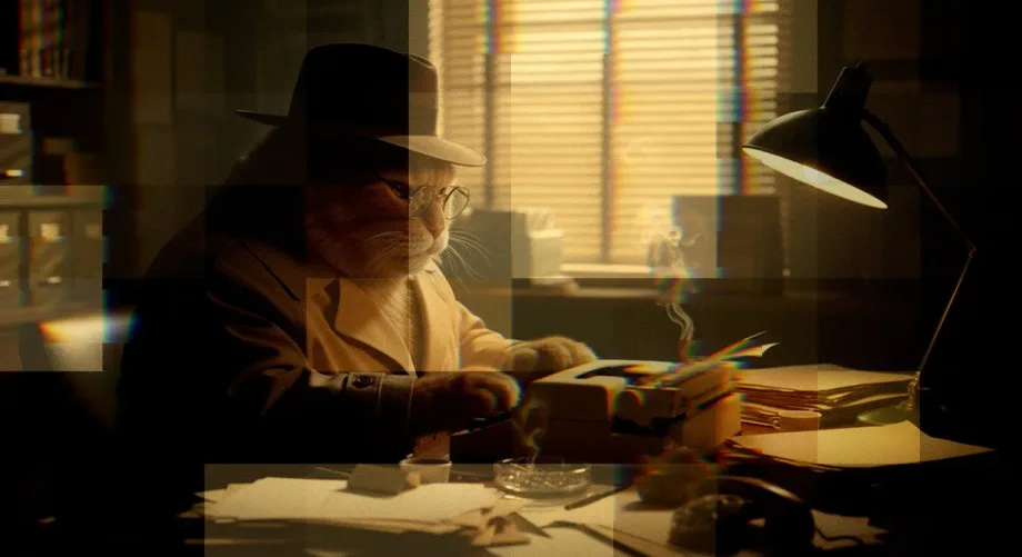 Van Gogh style illustration blended with a digital UX interface