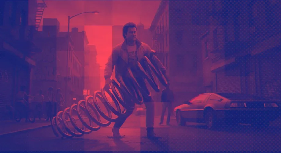 Dark red moody illustration of a lone figure in a corridor, used as a blog article header